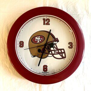 1996 San Francisco 49ers Bulova Wall Clock NFL Football Round 11.5" Analog New